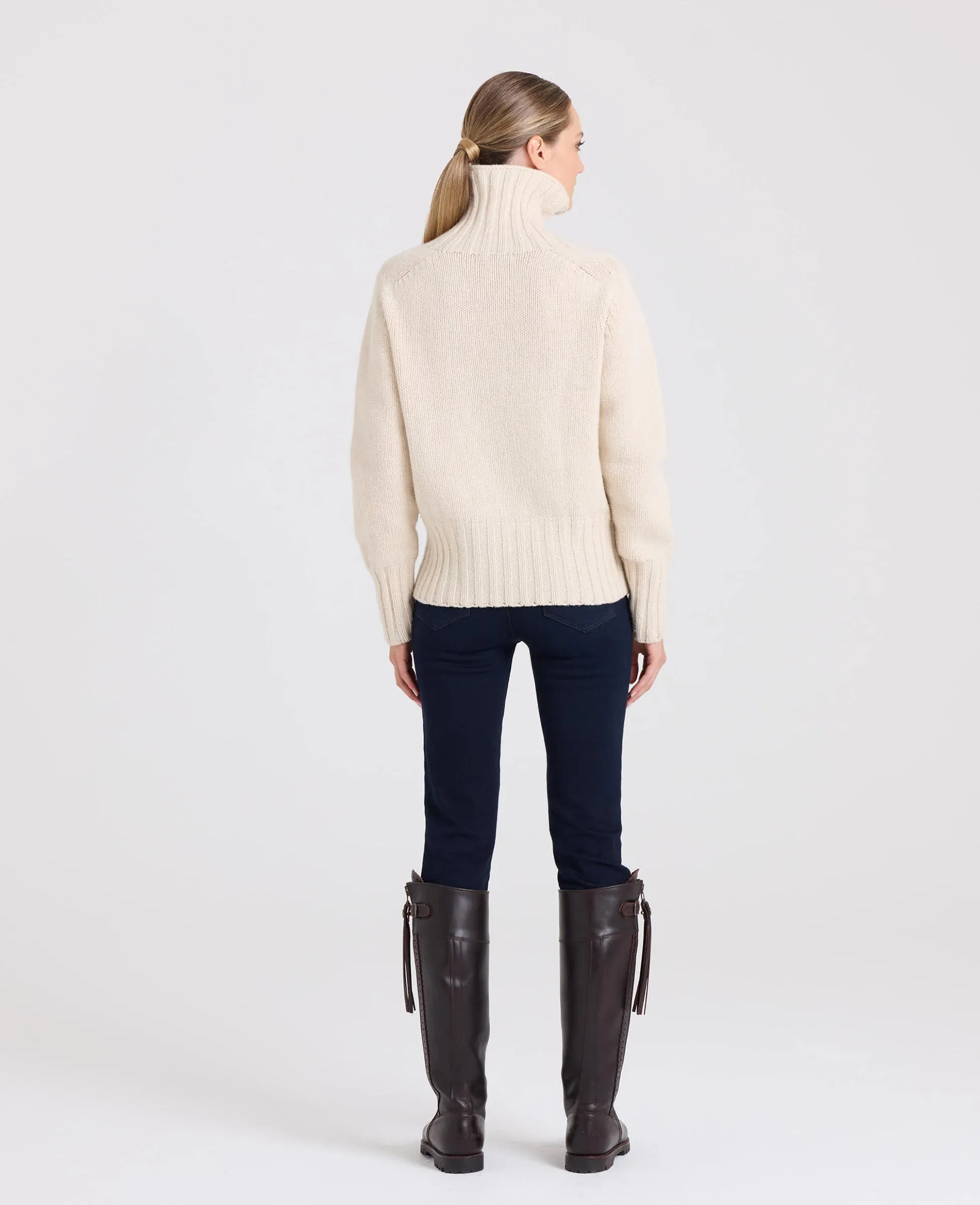 Superfine Lambswool Chunky Roll Neck Jumper