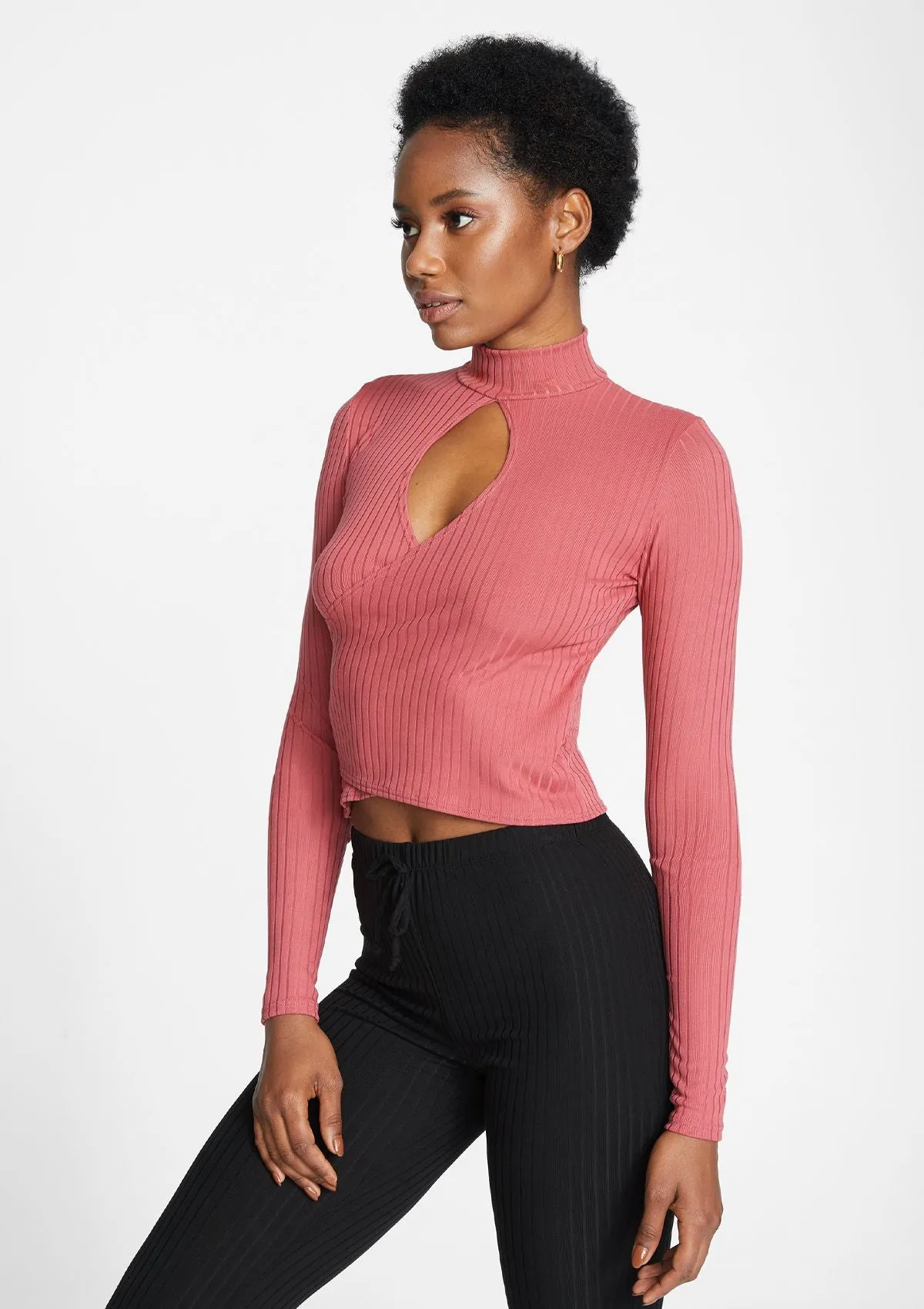 Tall Elana Keyhole Long Sleeve Top