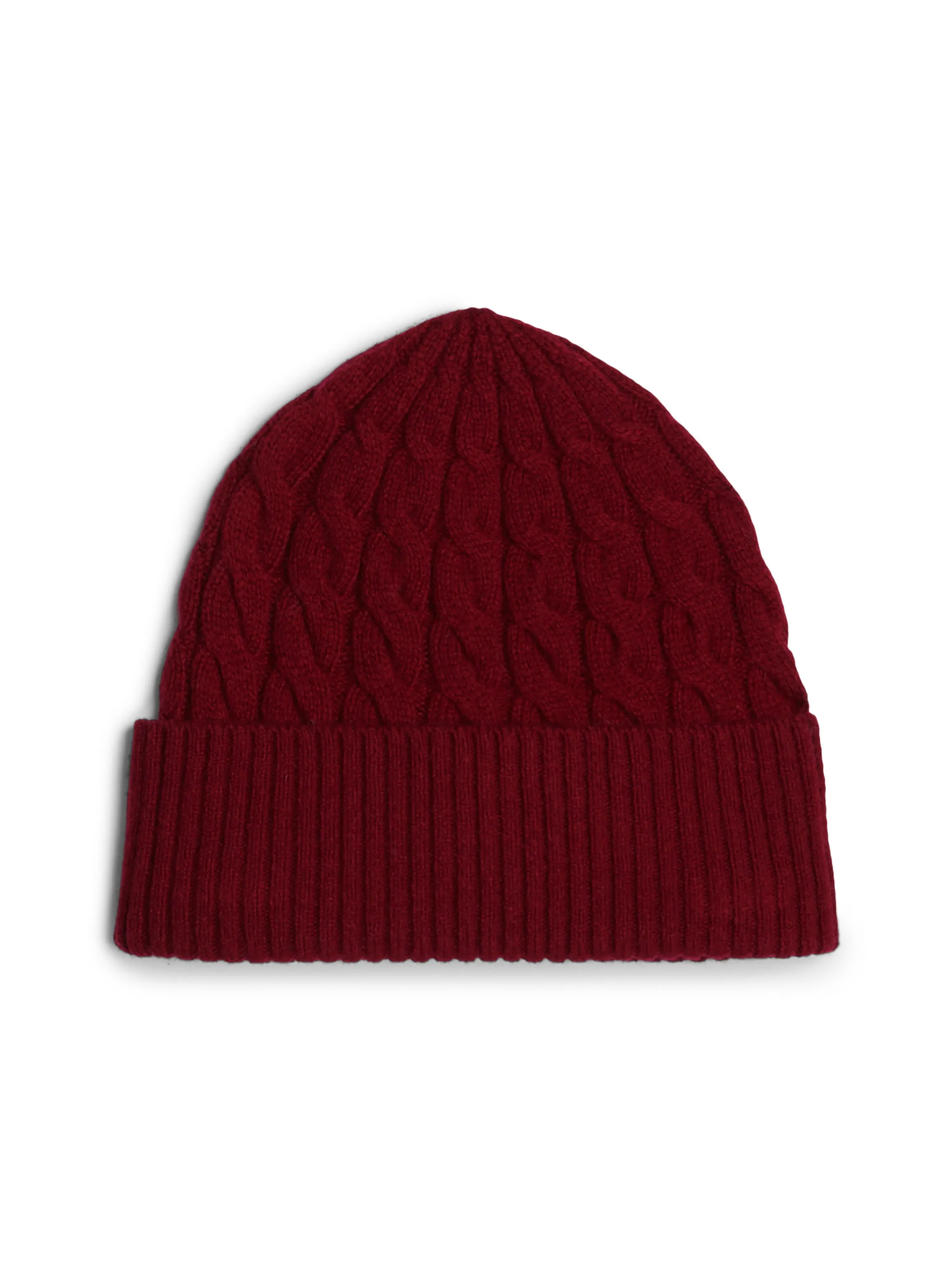 Tommy Hilfiger Womens Monogram Cable Knit Beanie Rouge
