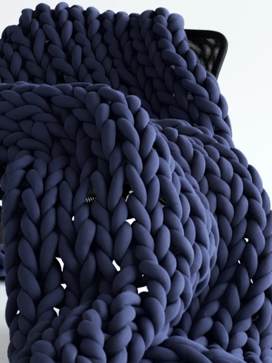 Tube yarn blanket, Small throw blanket 35”x50” (90x130 cm)