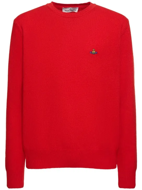 Vivienne Westwood   Logo embroidery mohair knit sweater 