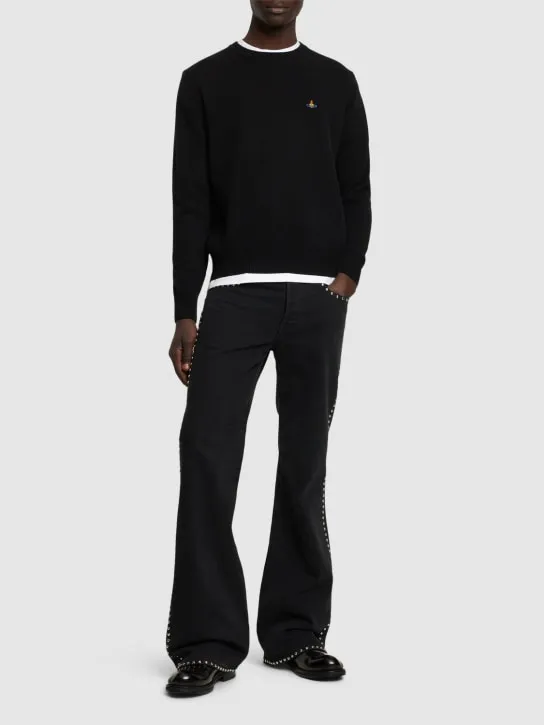 Vivienne Westwood   Logo embroidery mohair knit sweater 