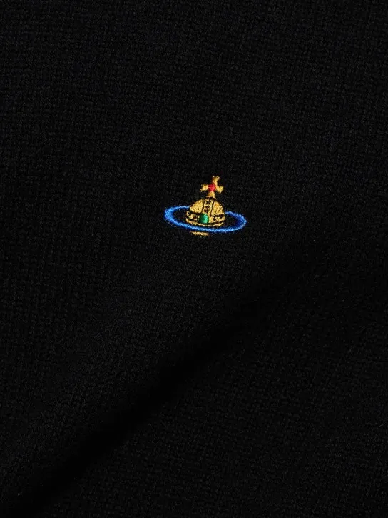 Vivienne Westwood   Logo embroidery mohair knit sweater 