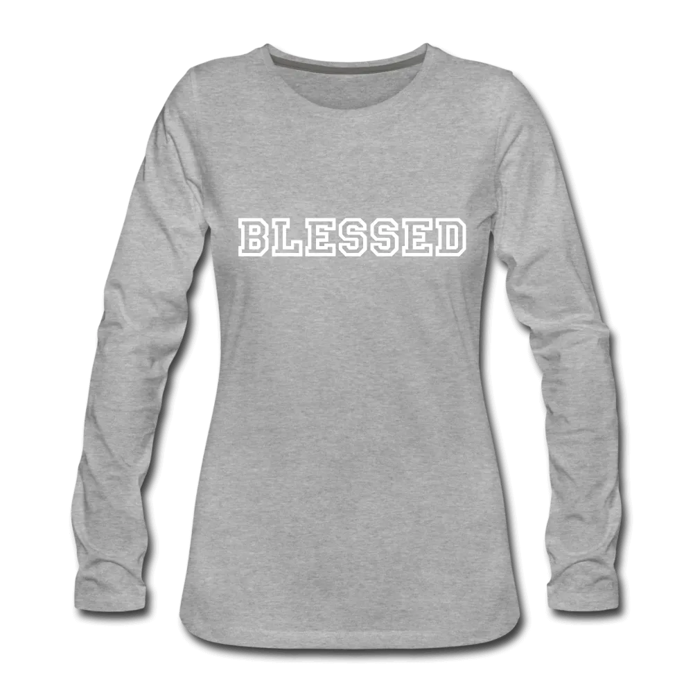 Womens Long Sleeve Graphic Tee, Blessed Print