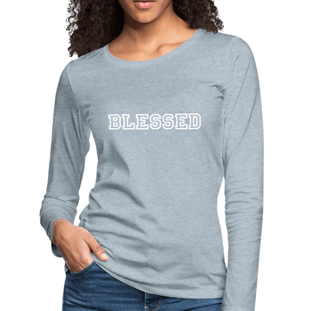 Womens Long Sleeve Graphic Tee, Blessed Print